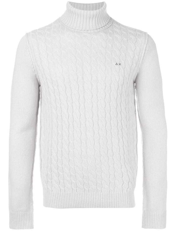 Sun 68 Fitted Roll-neck Sweater - Grey