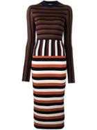 Victoria Beckham Multi Stripe Dress, Women's, Size: 2, Blue, Polyamide/spandex/elastane/virgin Wool