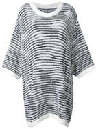 Anrealage 'noise Border' Oversize Sweater, Women's, White, Acrylic/nylon/wool/alpaca