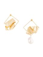Roksanda Drape-effect Square Earrings - Gold