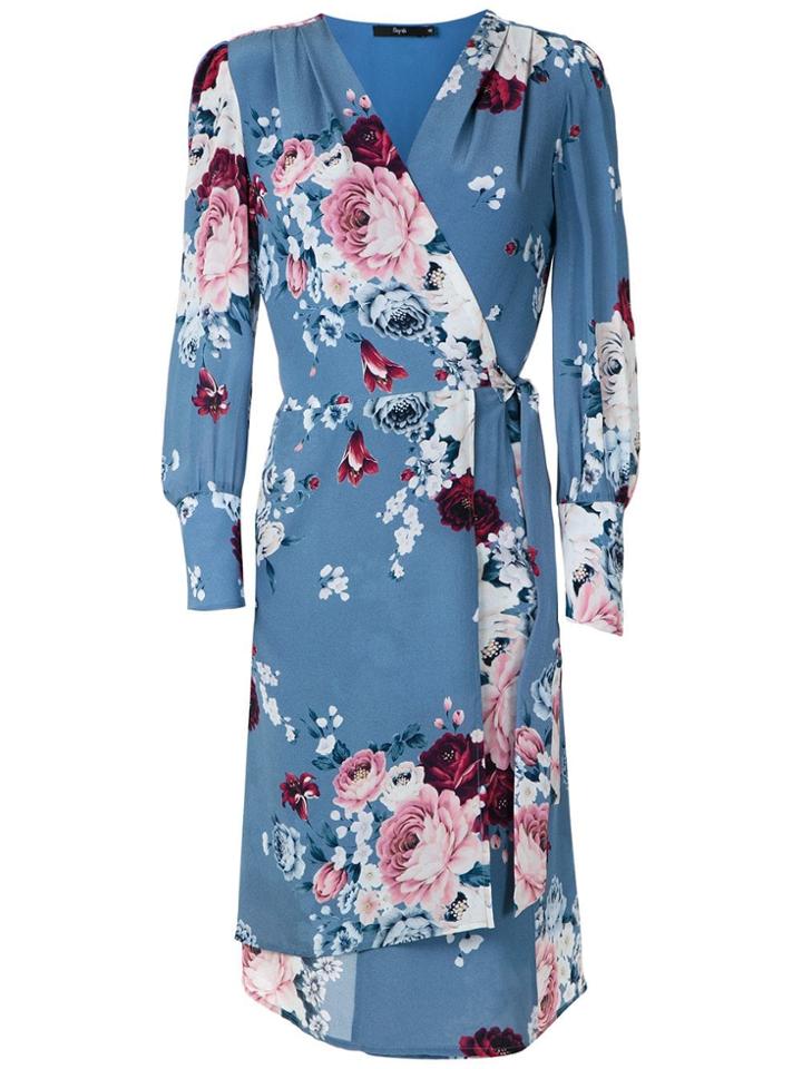 Magrella Silk Floral Dress - Blue