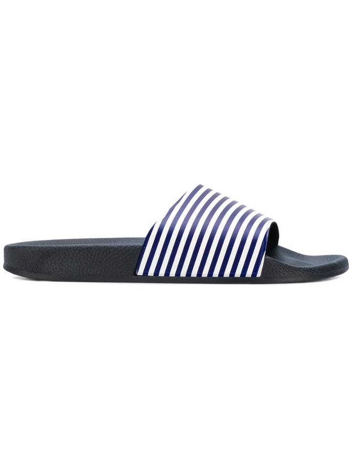Mc2 Saint Barth Darren Striped Slides - Blue