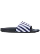 Mc2 Saint Barth Darren Striped Slides - Blue