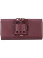 Perrin Paris Glove Handle Clutch Bag - Pink & Purple