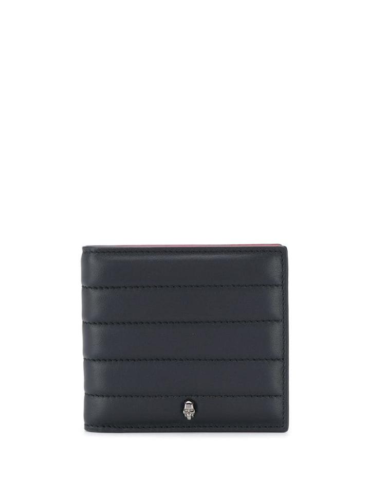 Alexander Mcqueen Stitched Skull-embellished Bifold Wallet - Black