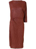A.f.vandevorst Pleated Ruched Detail Dress - Metallic