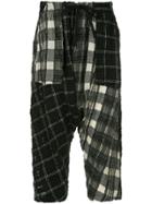 Forme D'expression Checked Cropped Trousers - Black
