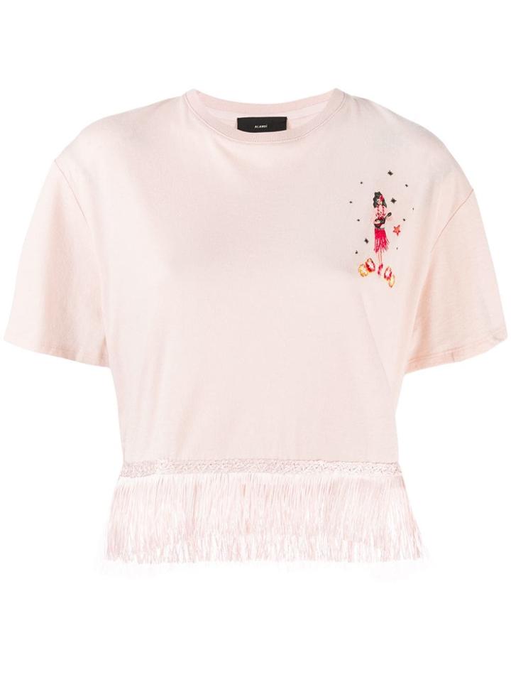 Alanui Hawaiian Girl Fringed T-shirt - Pink