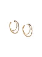 Marc Jacobs Double Pearl Hoop Earrings, Women's, Metallic