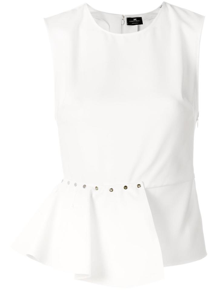Elisabetta Franchi Ruffle Hem Blouse - White