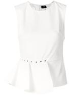 Elisabetta Franchi Ruffle Hem Blouse - White