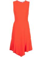 Givenchy Sleeveless Asymmetric Hem Dress, Women's, Size: 38, Yellow/orange, Silk/acetate/spandex/elastane/viscose