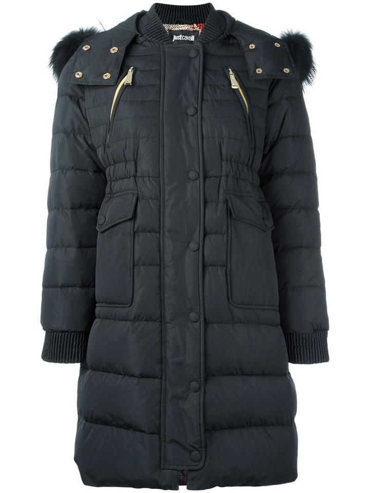 Just Cavalli Padded Coat, Women's, Size: 42, Black, Feather Down/polyester/raccoon Dog