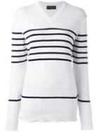Sonia Rykiel Striped Detailing Pullover, Women's, Size: Small, White, Polyamide/polypropylene/wool