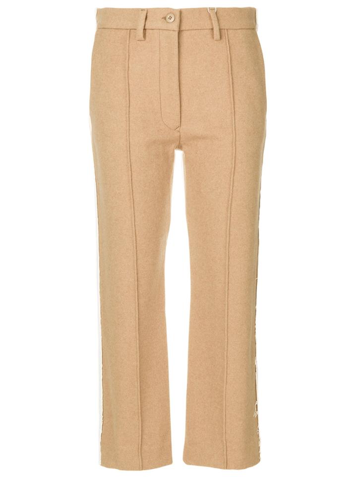 Mm6 Maison Margiela Contrast Panel Cropped Trousers - Nude & Neutrals