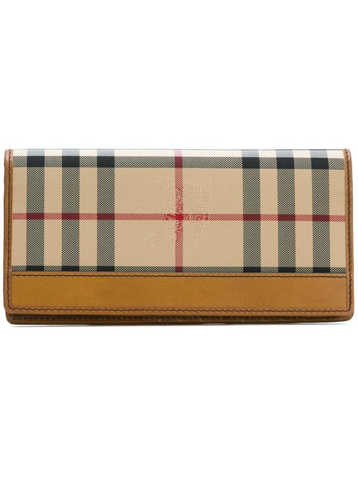 Burberry House Check Long Wallet - Brown