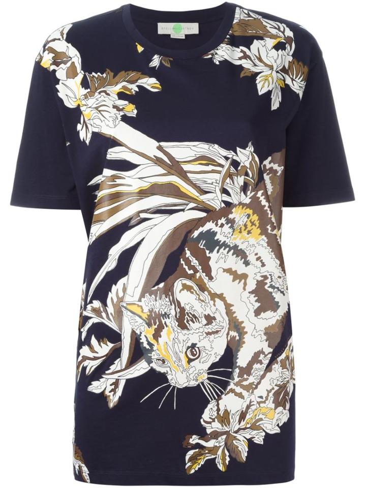 Stella Mccartney Cat Print T-shirt, Women's, Size: 40, Black, Cotton