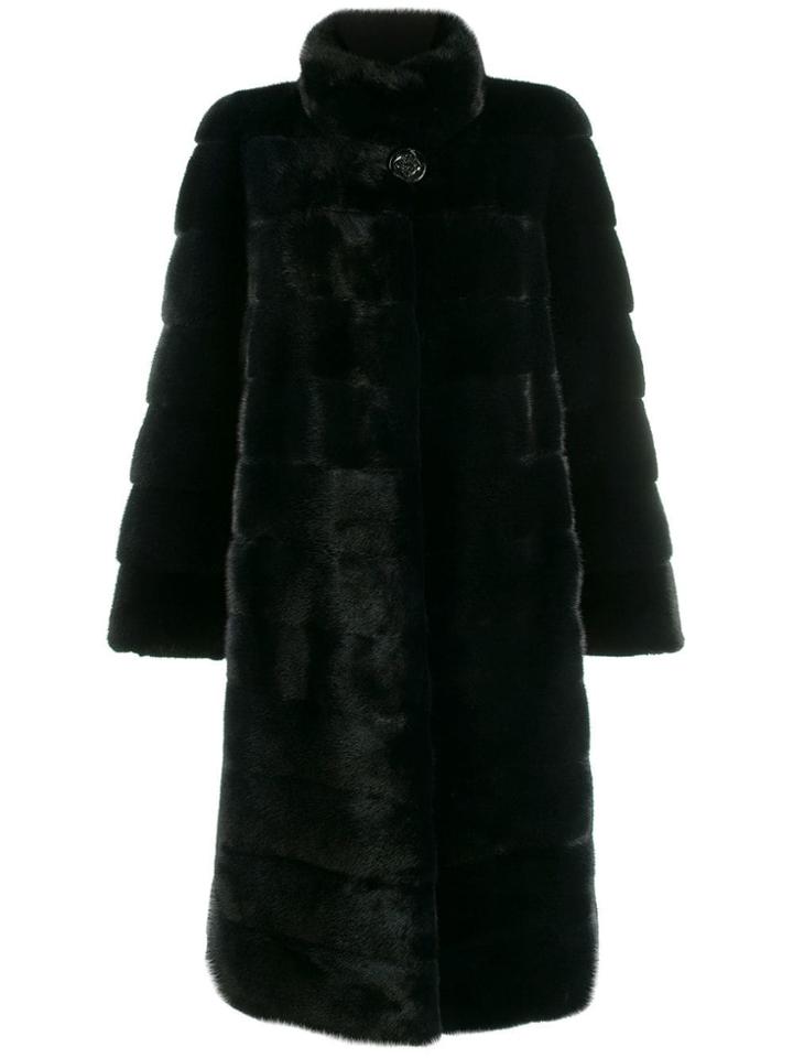 Liska Buttoned Midi Coat - Blue