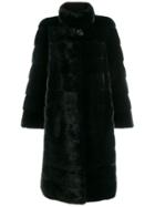 Liska Buttoned Midi Coat - Blue