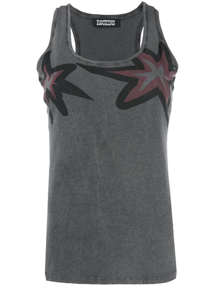 Rockins Stars Print Tank, Women's, Size: Medium, Grey, Cotton