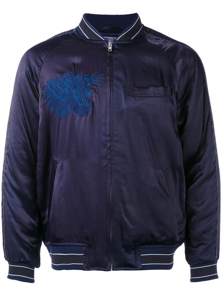 Blue Blue Japan - Embroidered Bomber Jacket - Men - Cotton/nylon/polyester/rayon - L, Cotton/nylon/polyester/rayon