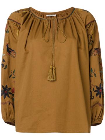 Mes Demoiselles Embroidered Hansel Blouse - Brown
