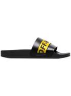 Off-white Black And Yellow Industrial Strap Slides