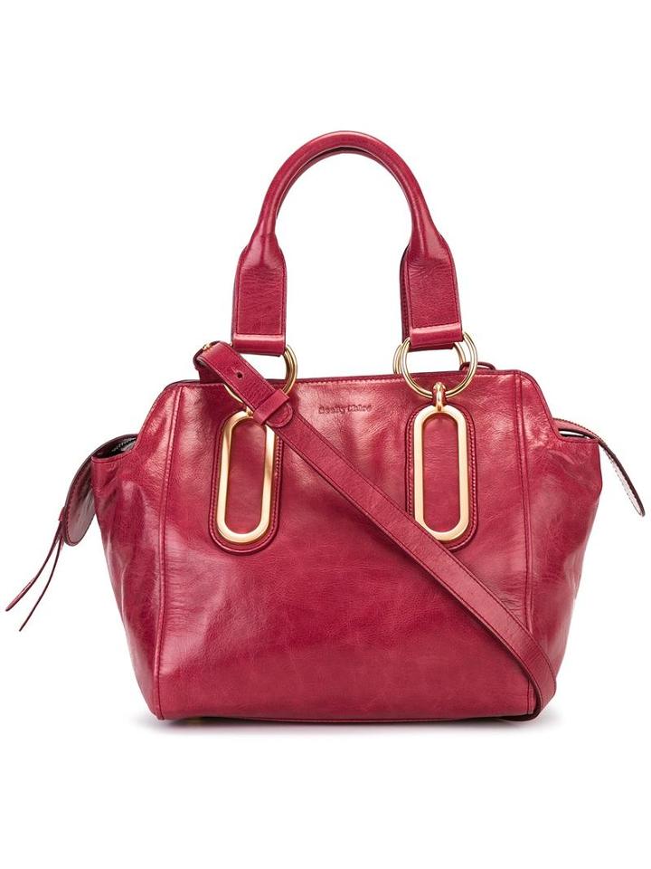 See By Chloé 'paige' Tote, Women's, Pink/purple, Leather/cotton