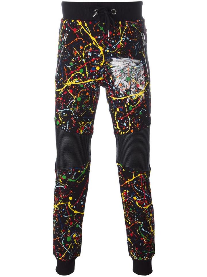 Philipp Plein 'indian Way' Track Pants, Men's, Size: Xl, Black, Polyurethane/polyester/cotton