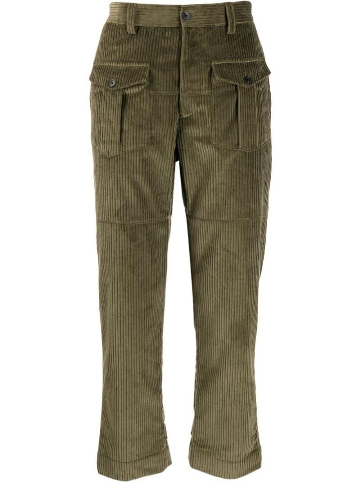 Gabriele Pasini Front-pocket Corduroy Trousers - Green