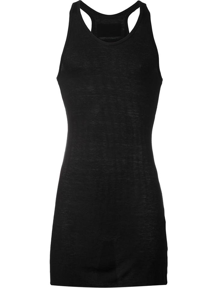 Julius Long Ribbed Tank Top, Men's, Size: 4, Black, Silk/rayon