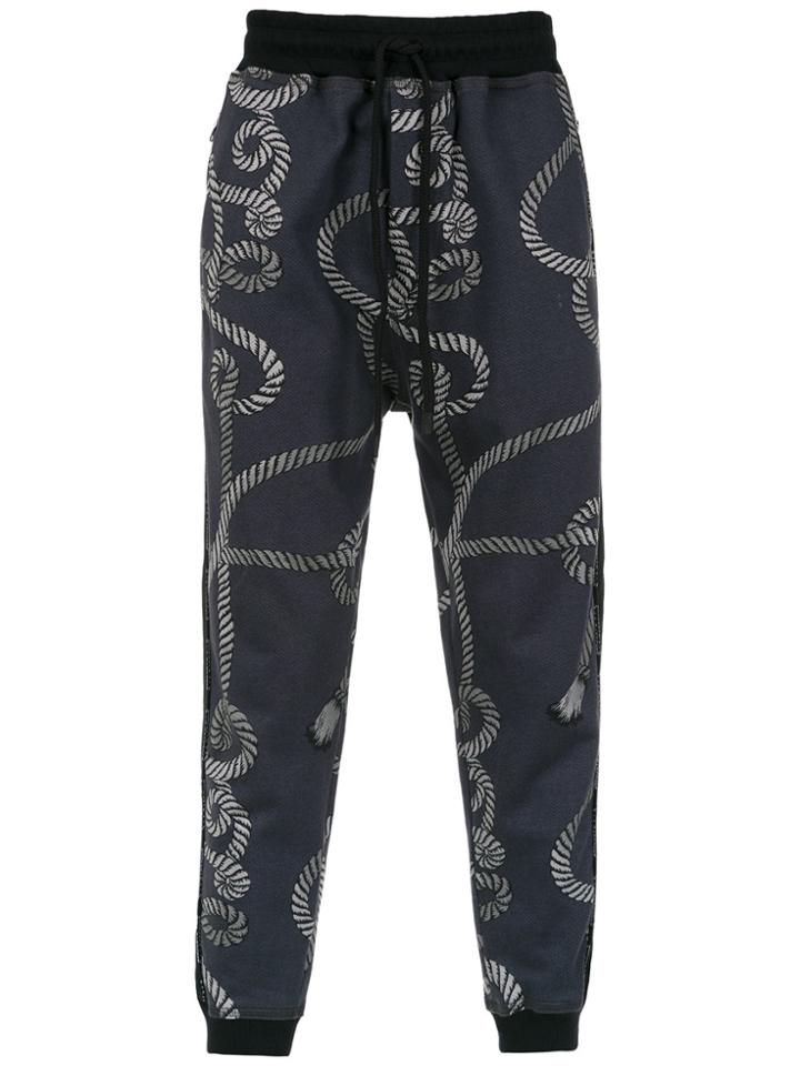 À La Garçonne Printed Straight-fit Trousers - Grey