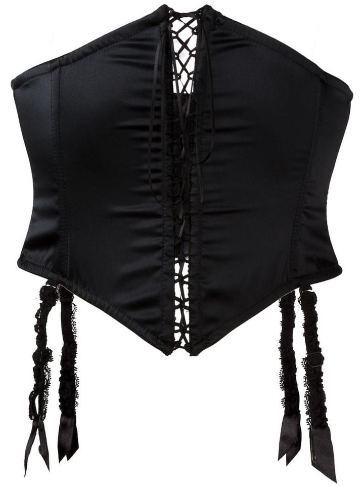 Folies By Renaud Satin Corset - Black