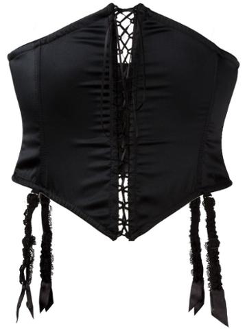 Folies By Renaud Satin Corset - Black