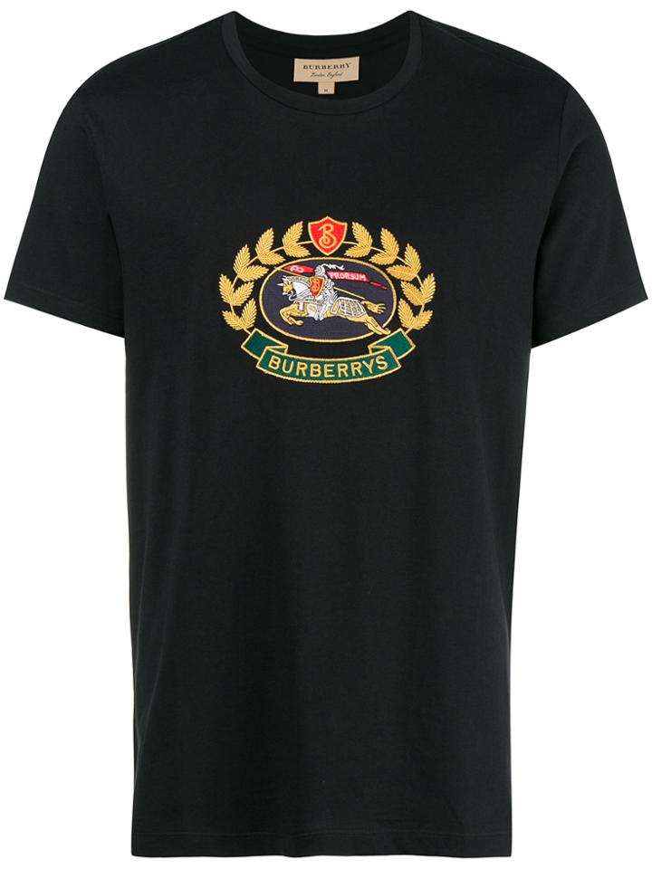 Burberry Embroidered Archive Logo T-shirt - Black