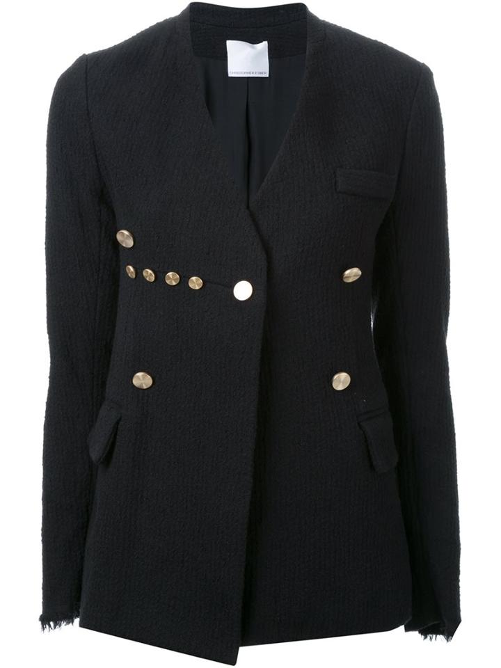 Christopher Esber Boucle Towel General Blazer, Women's, Size: 6, Black, Silk/cotton/nylon/viscose