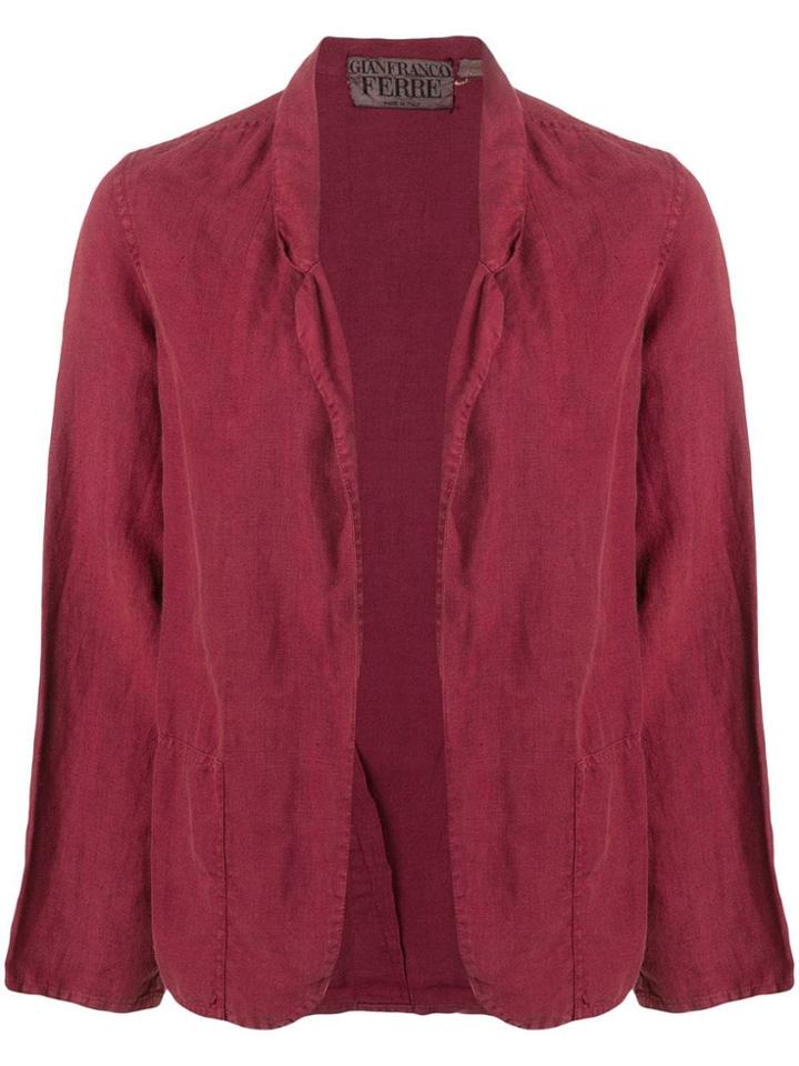 Gianfranco Ferre Vintage 1990's Open Front Blazer - Red