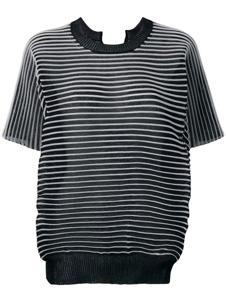 Junya Watanabe Micro Pleated T-shirt - Black