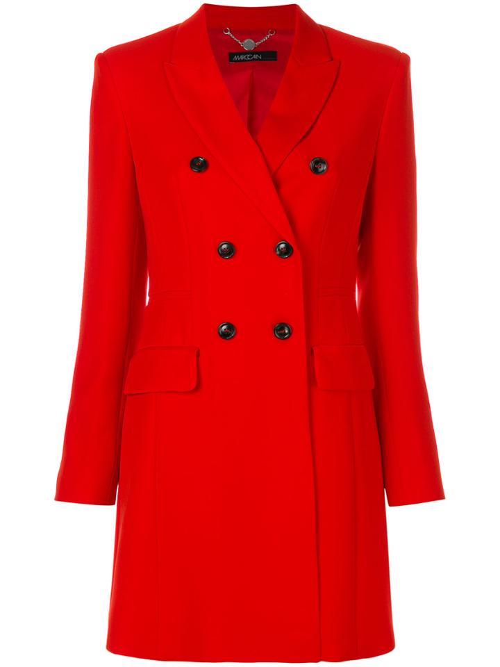 Marc Cain Slim Double-breasted Coat - Red