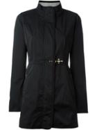 Fay Buckle Detail Zipped Jacket, Women's, Size: L, Black, Polyester