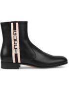 Gucci Gucci Stripe Leather Boots - Black