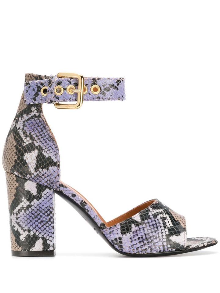 Via Roma 15 Snakeskin Effect Sandals - Purple