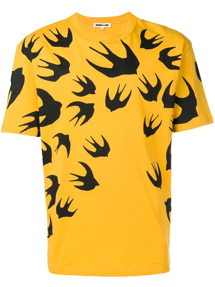 Mcq Alexander Mcqueen Swallow Print T-shirt - Yellow