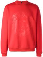 Versus Logo Print Sweatshirt, Men's, Size: Small, Red, Cotton/polyester/spandex/elastane