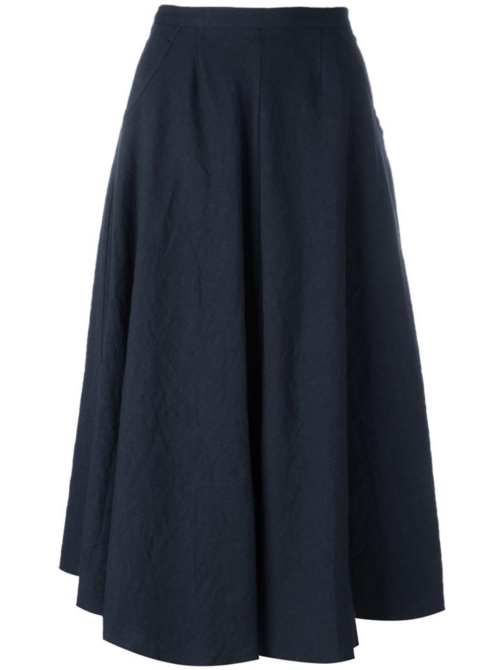 Forte Forte Midi Full Skirt, Women's, Size: I, Blue, Cotton/linen/flax