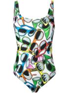 Moschino - Sunglasses Print Swimsuit - Women - Polyester/spandex/elastane - 2, Polyester/spandex/elastane