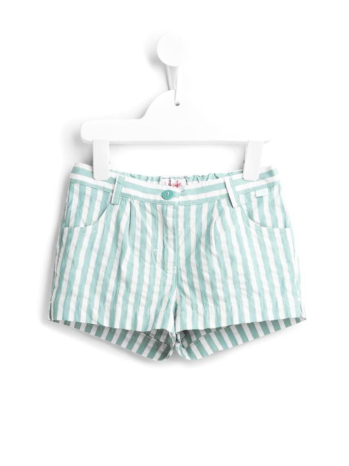 Il Gufo Striped Shorts, Girl's, Size: 12 Yrs, Green