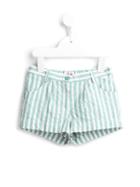 Il Gufo Striped Shorts, Girl's, Size: 12 Yrs, Green