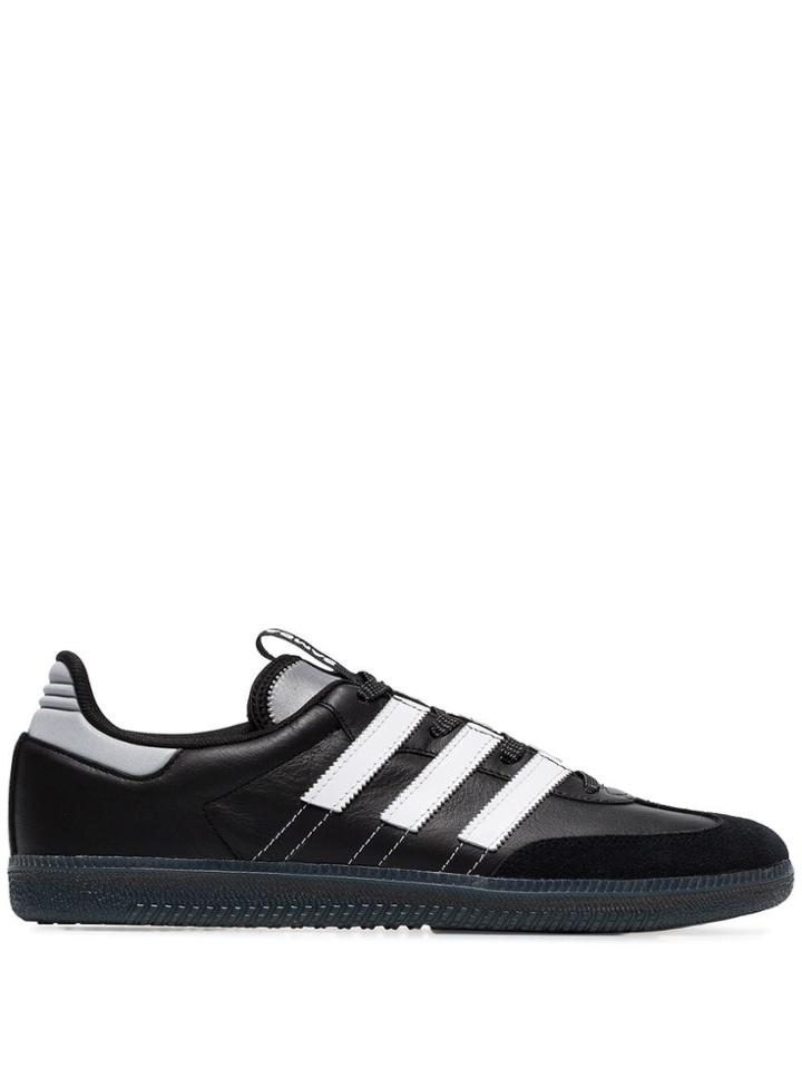 Adidas Black And White Samba Leather And Suede Low-top Sneakers