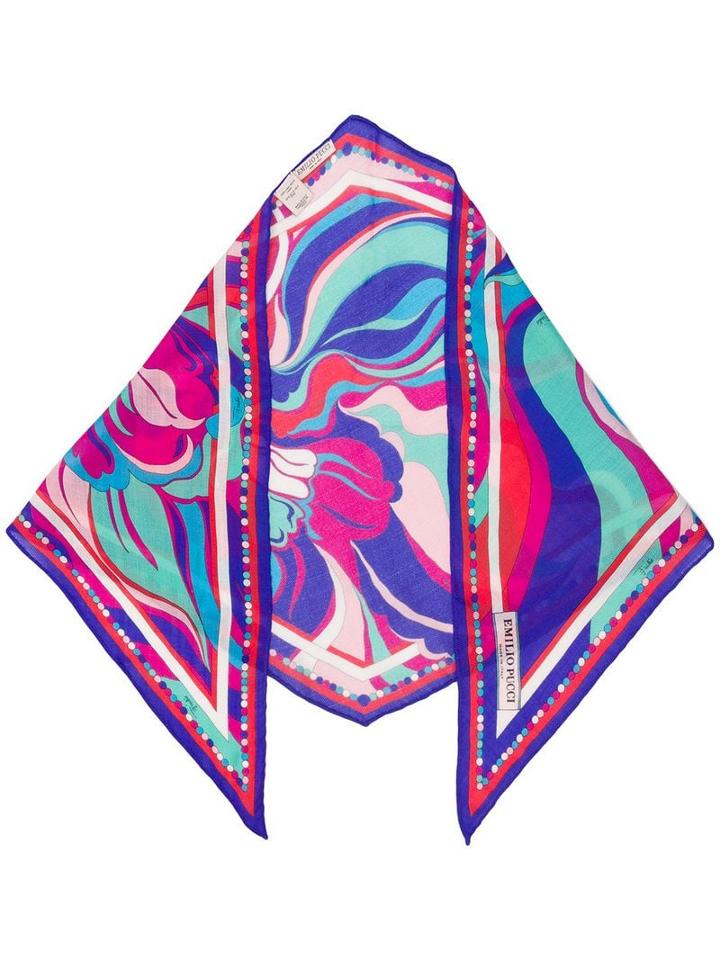 Emilio Pucci Rivera Print Rhombus Scarf - Blue
